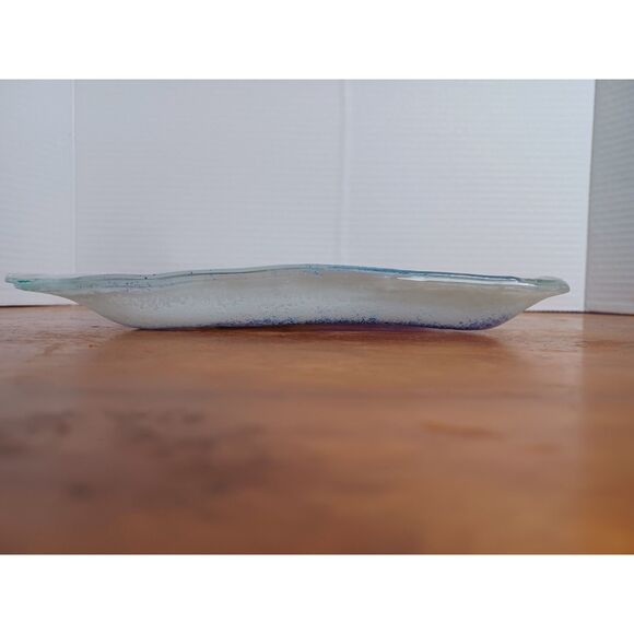 Gilah Omaha Nebraska Hints of Purple and Yellow Fused Glass Show Plate - Picture 9 of 10